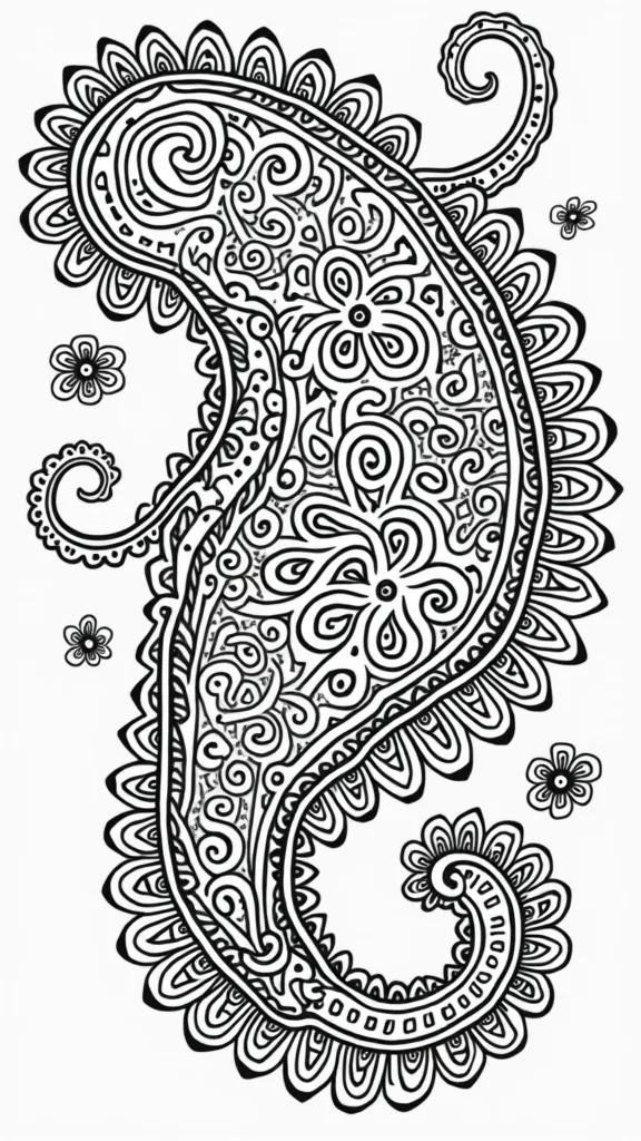 Paisley Design Pages para colorear